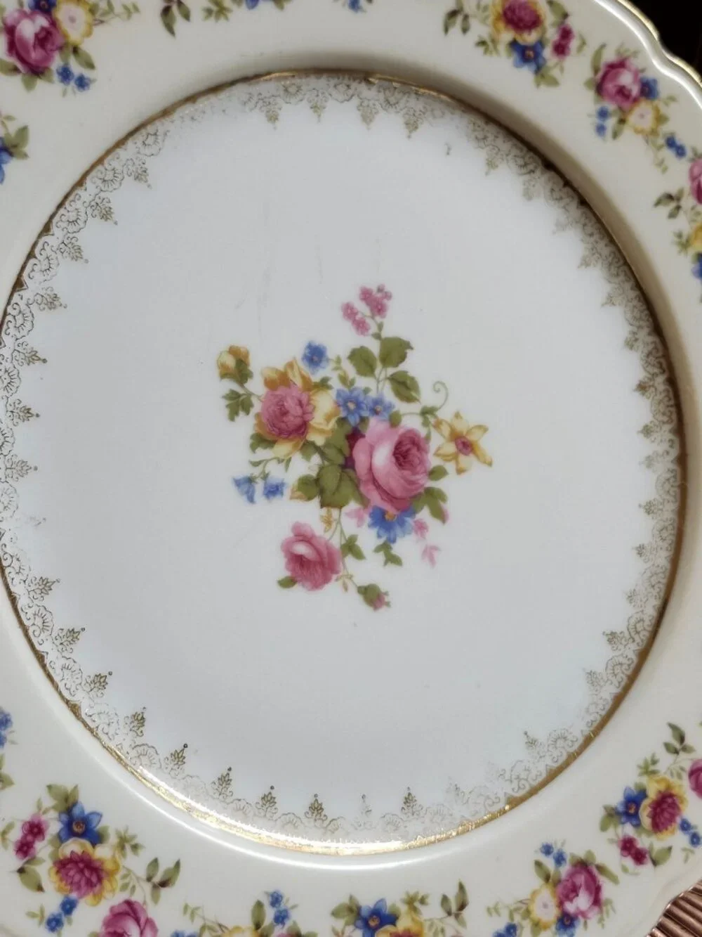 Colorful Mismatched China Dinner Plates Floral Porcelain Set of 4